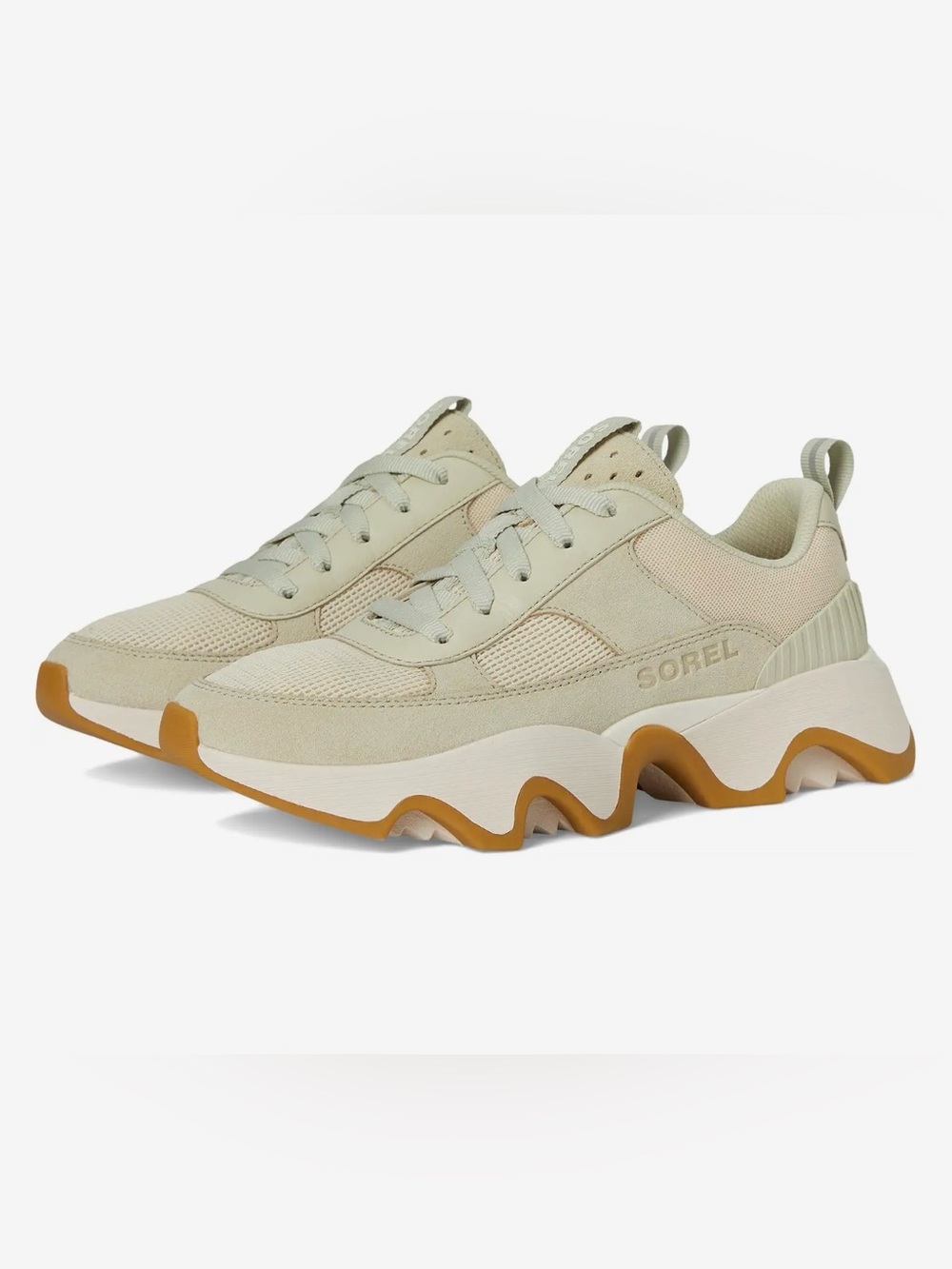 Sorel Women's Chunky Wave Sneaker in Light Stone with Gum Sole